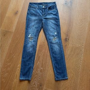 WHBM Slim Mid Rise Distressed Jeans (8)